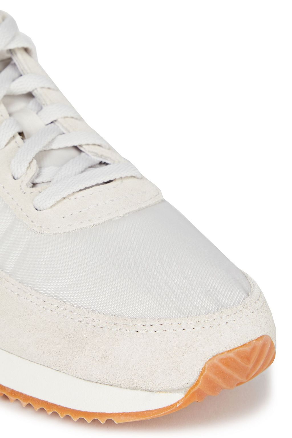 NEW BALANCE Metallic-trimmed suede and shell sneakers