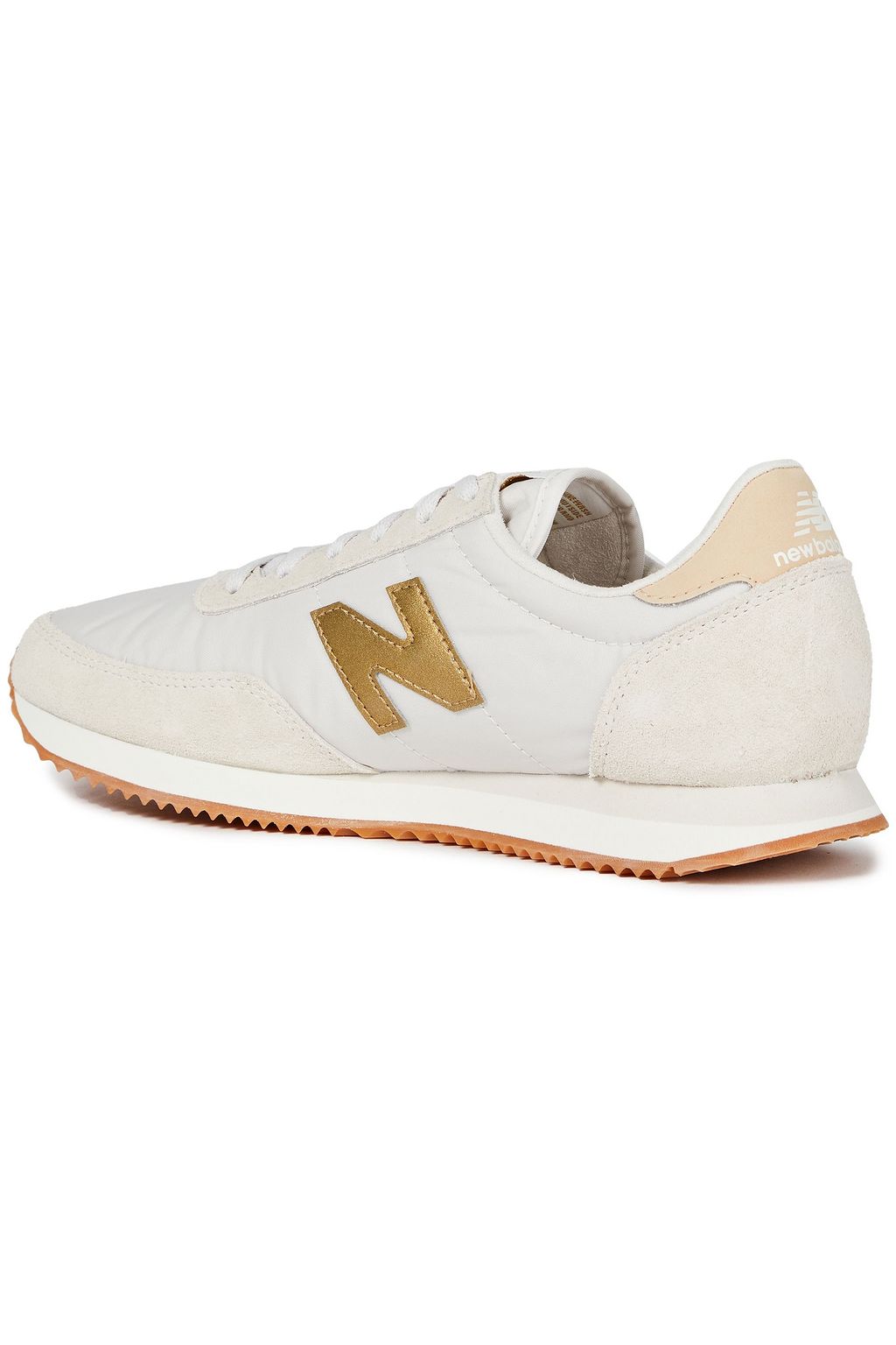NEW BALANCE Metallic-trimmed suede and shell sneakers
