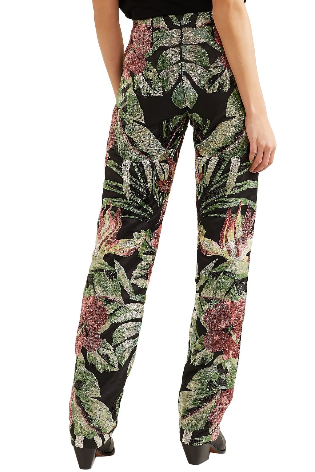 RICHARD QUINN Bead-embellished twill straight-leg pants
