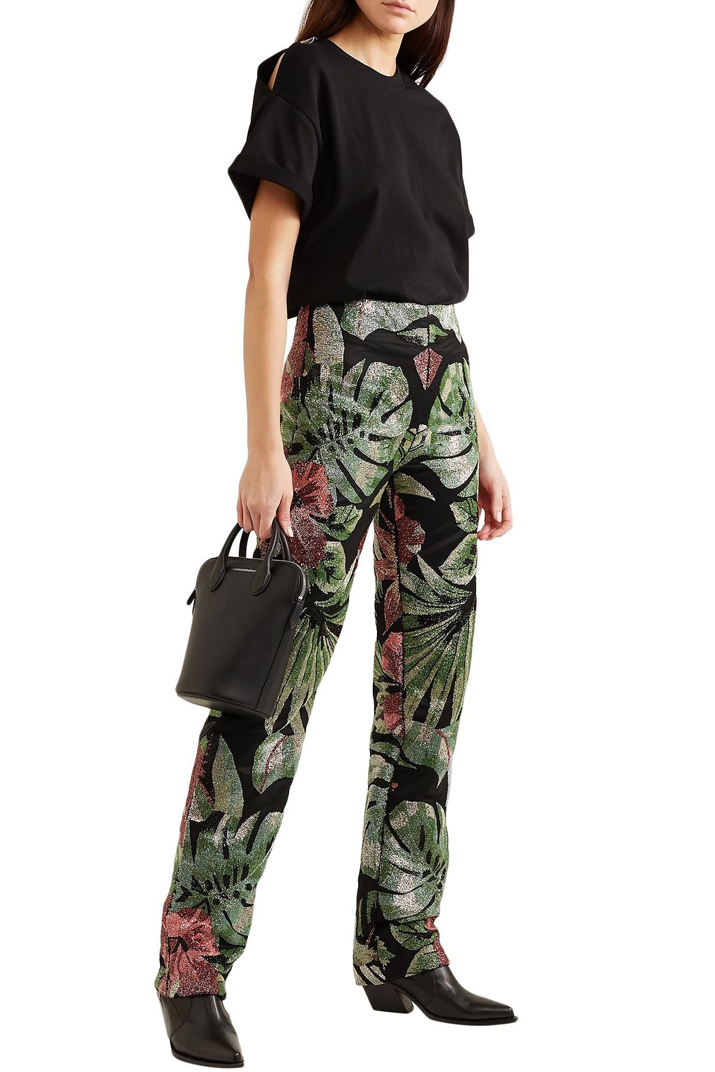 RICHARD QUINN Bead-embellished twill straight-leg pants