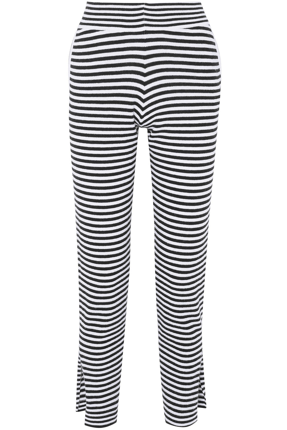 Allude Striped Wool And Cashmere-blend Slim-leg Pants In Black