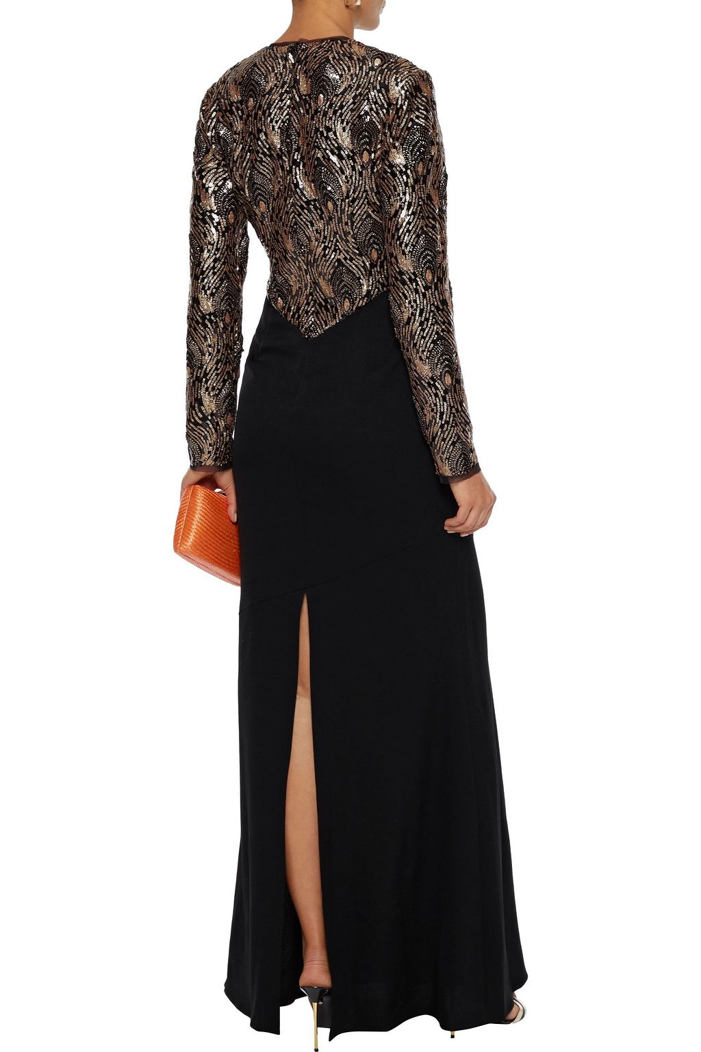 RACHEL ZOE Miabella sequin-embellished tulle-paneled crepe gown