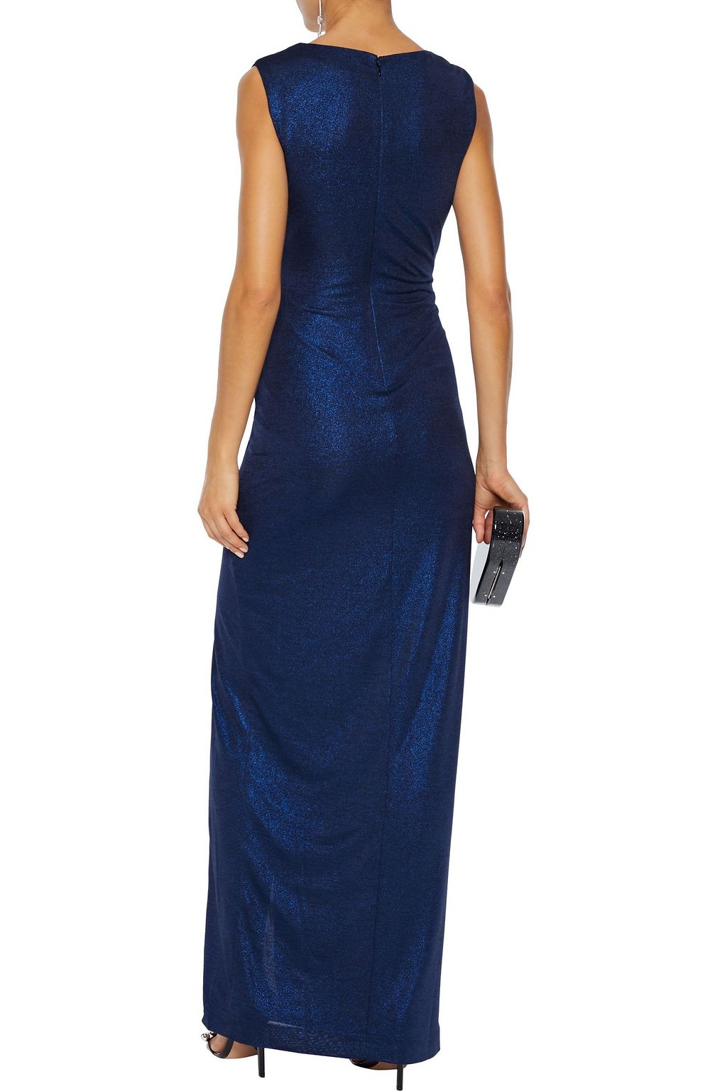 RACHEL ZOE Gabrianna ruched metallic jersey gown