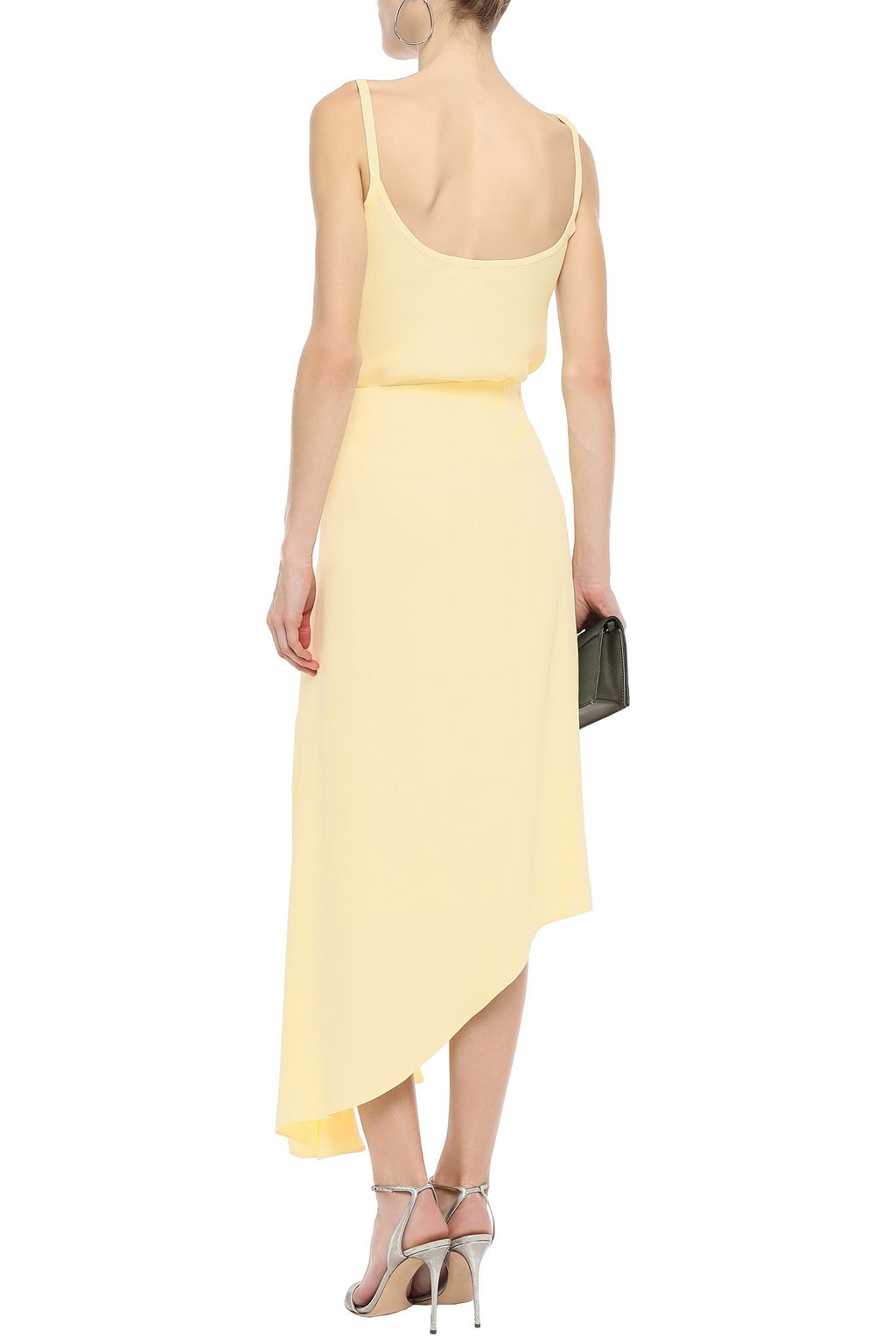 LES HÉROÏNES BY VANESSA COCCHIARO Asymmetric gathered crepe de chine midi skirt