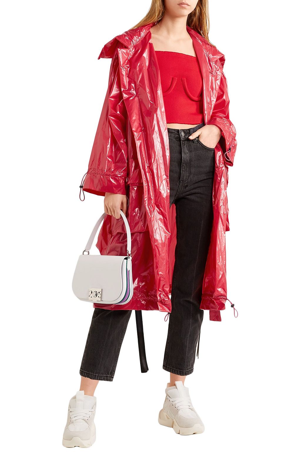 BEN TAVERNITI™ UNRAVEL PROJECT Belted shell raincoat