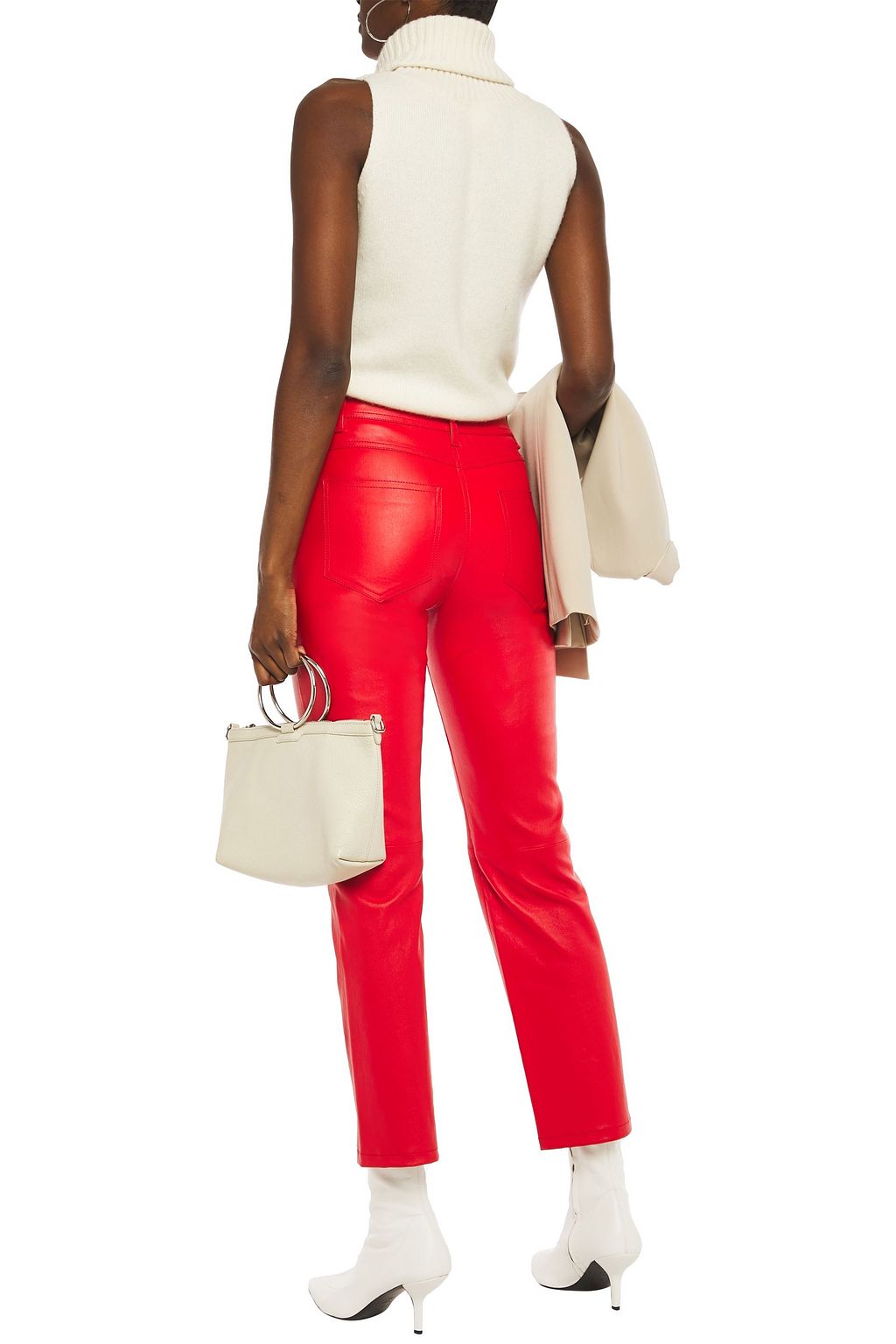 JOSEPH Den cropped stretch-leather slim-leg pants