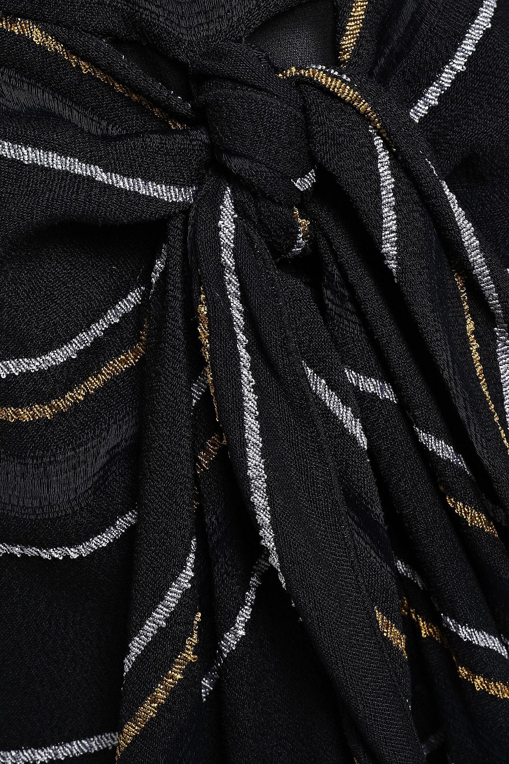 PROENZA SCHOULER Frayed knotted striped crepe midi dress