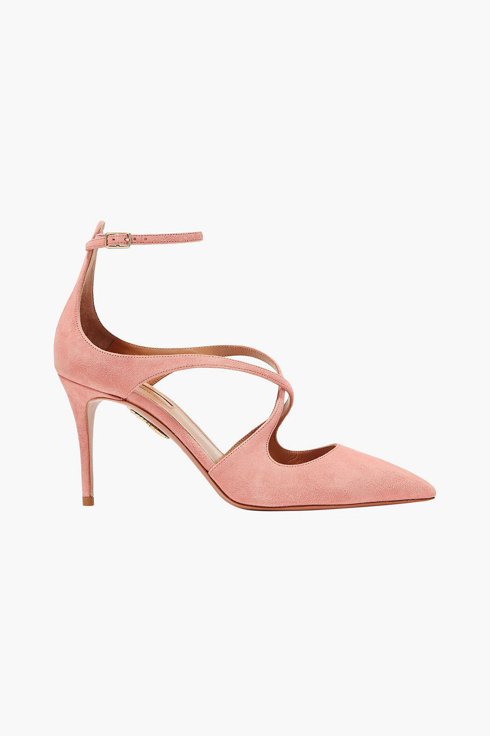 Aquazzura Woman Viviana 85 Suede Pumps Baby Pink Size 34