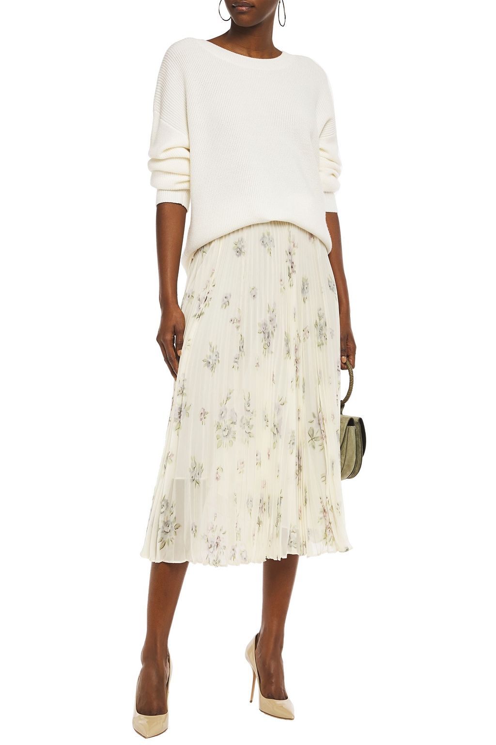 JOSEPH Abbot Vita pleated floral-print silk-chiffon midi skirt