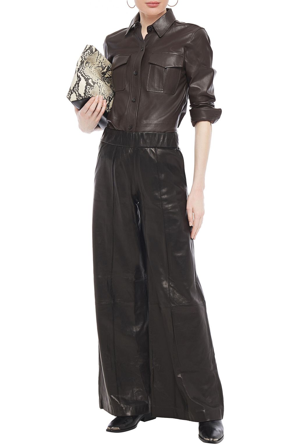 SPRWMN Leather wide-leg pants