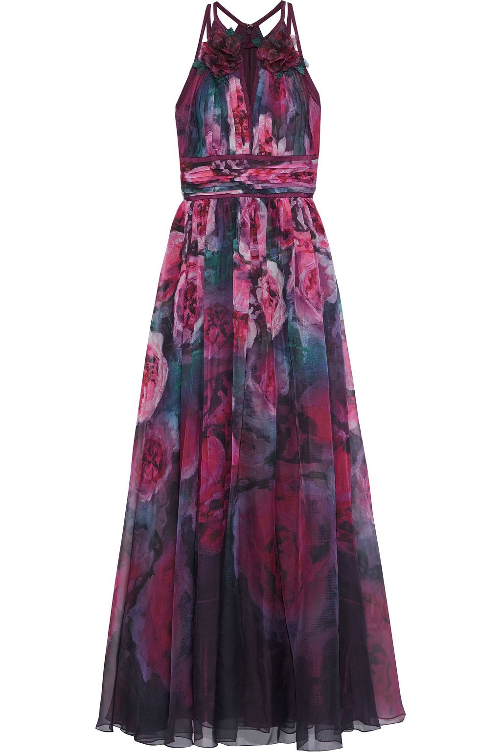 plum satin dress