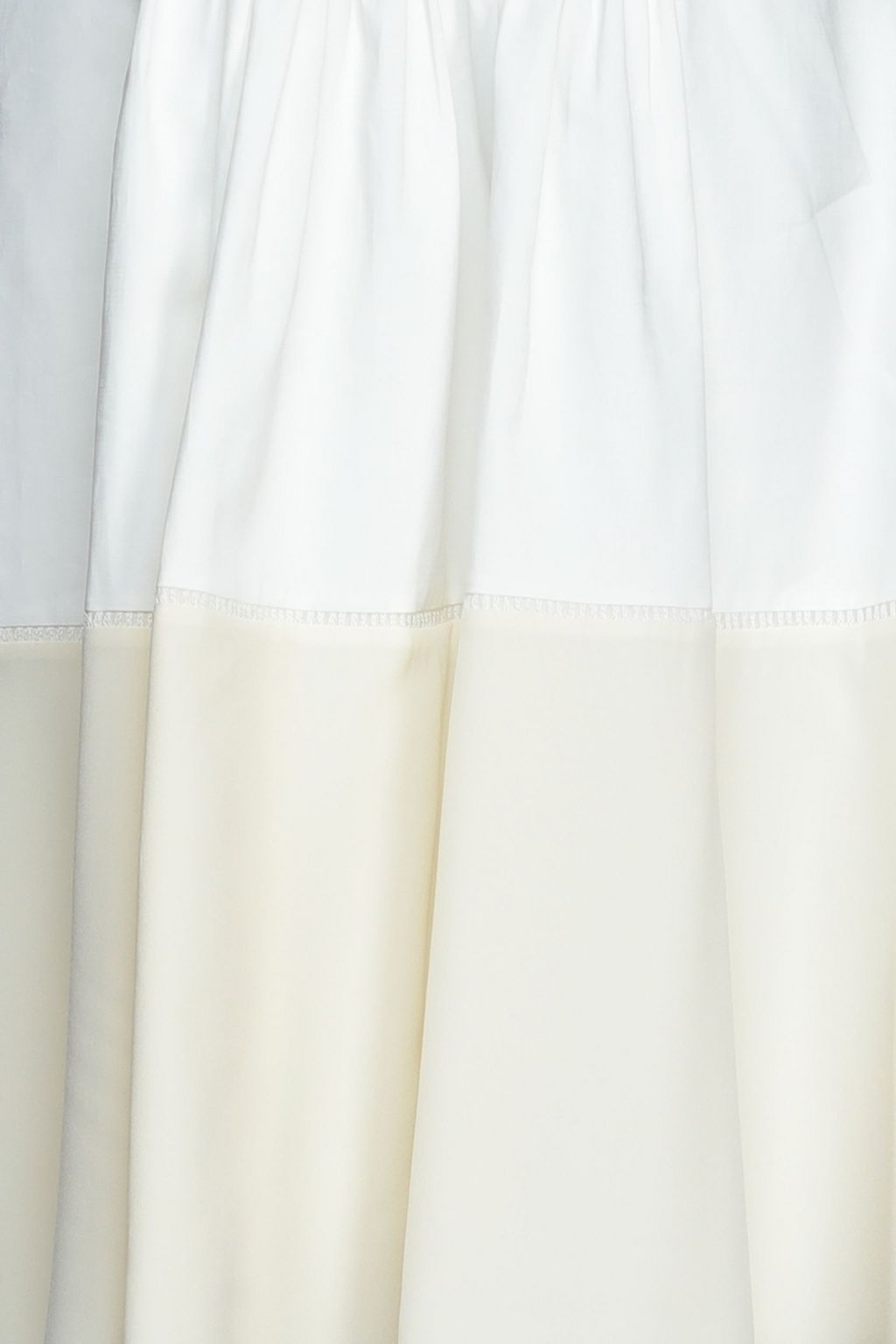 CHLOÉ Silk crepe de chine-paneled pintucked linen mini dress