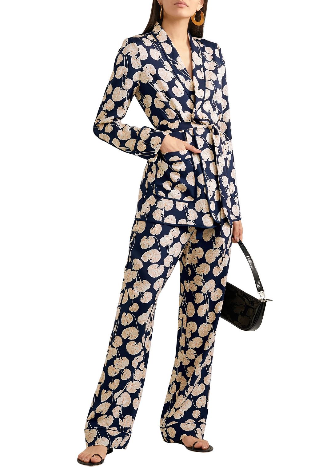 DIANE VON FURSTENBERG Veronica printed crepe wide-leg pants