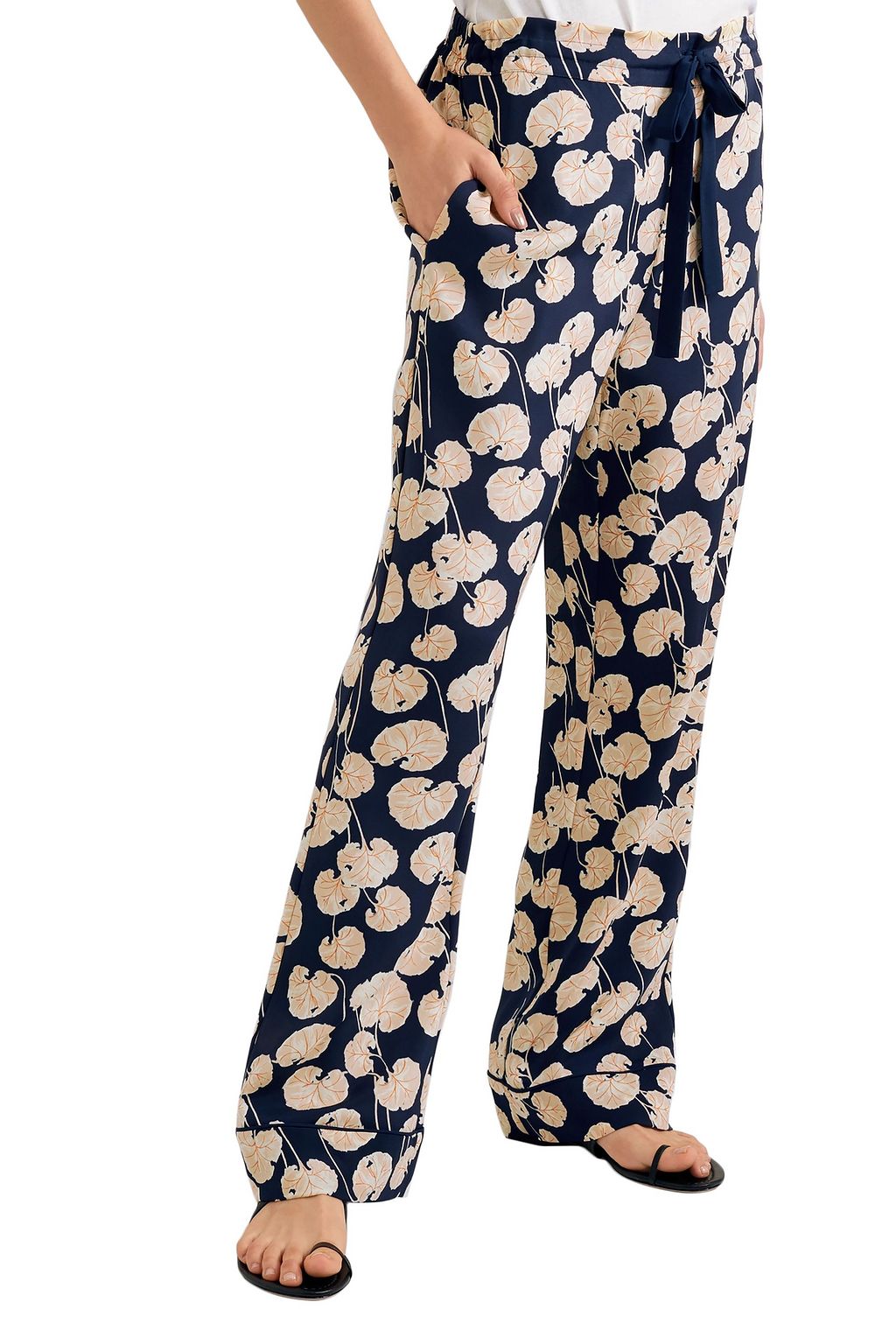 DIANE VON FURSTENBERG Veronica printed crepe wide-leg pants