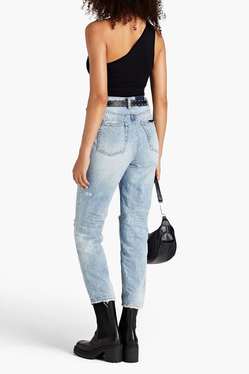 KSUBI Chlo distressed high-rise straight-leg jeans