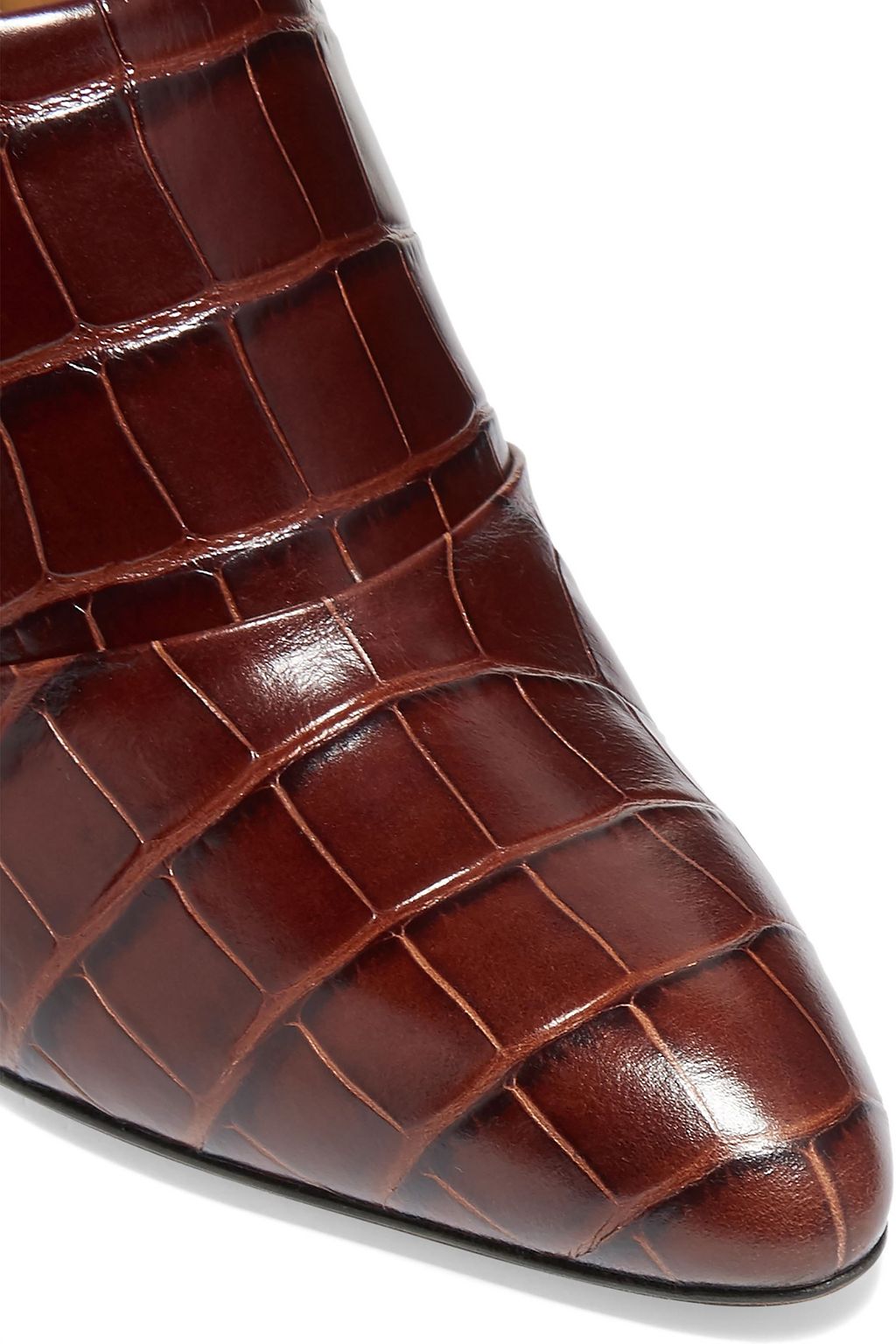 CHLOÉ Wave croc-effect leather slingback mules