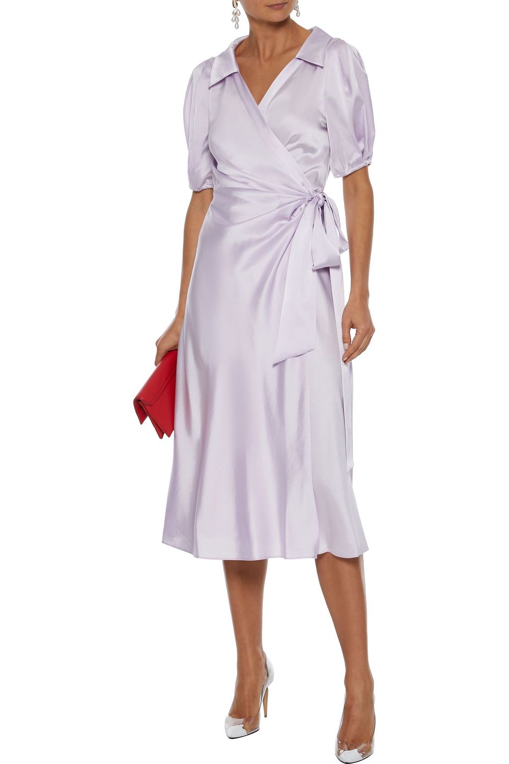DIANE VON FURSTENBERG Valentina satin wrap dress