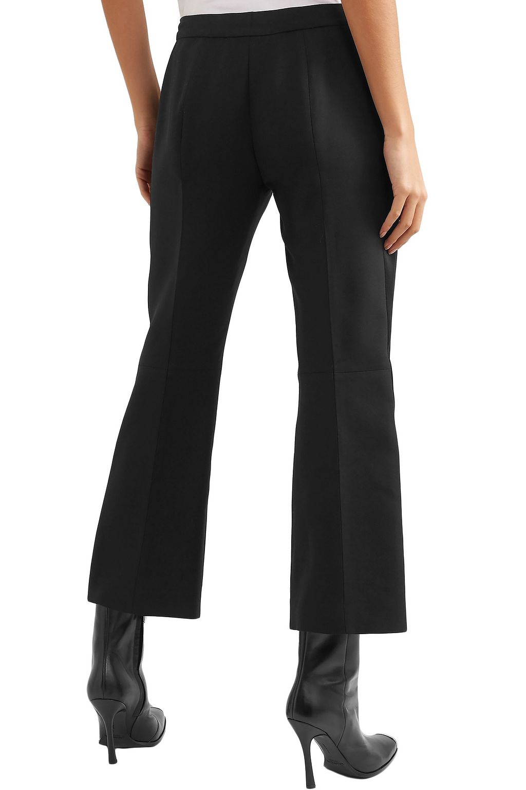 ALEXANDER MCQUEEN Cropped satin-trimmed wool-blend straight-leg pants