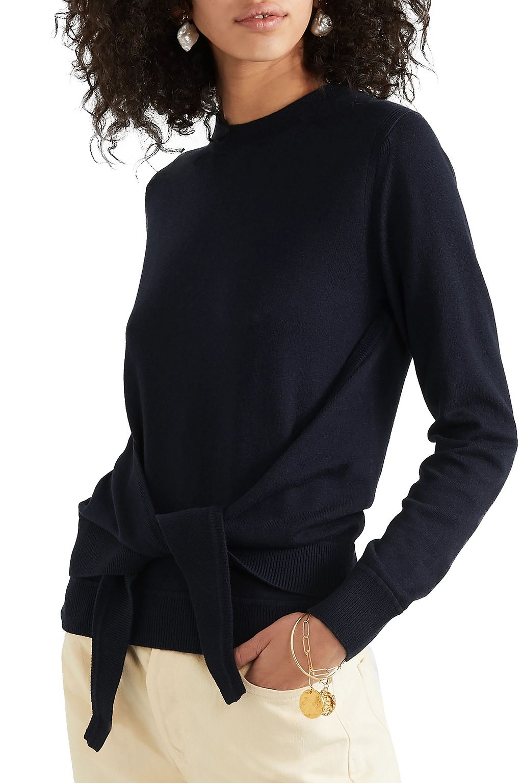 SEE BY CHLOÉ Tie-front wool and cotton-blend sweater