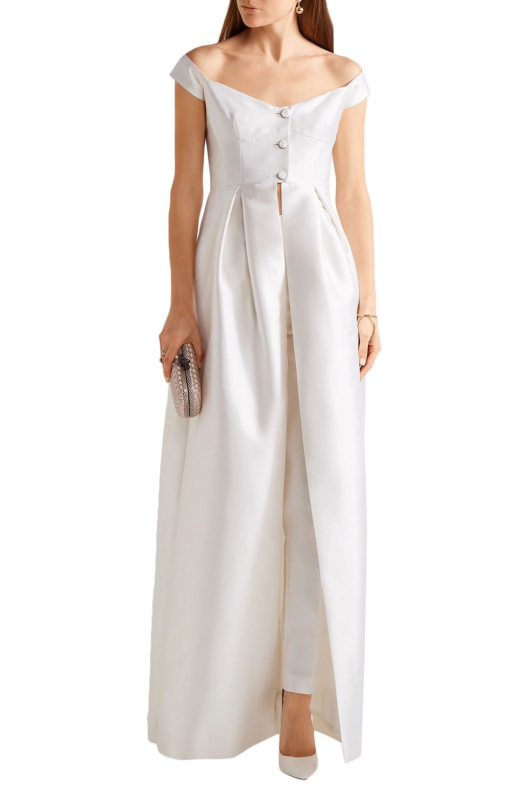 GABRIELA HEARST Tituba off-the-shoulder silk and wool-blend gown