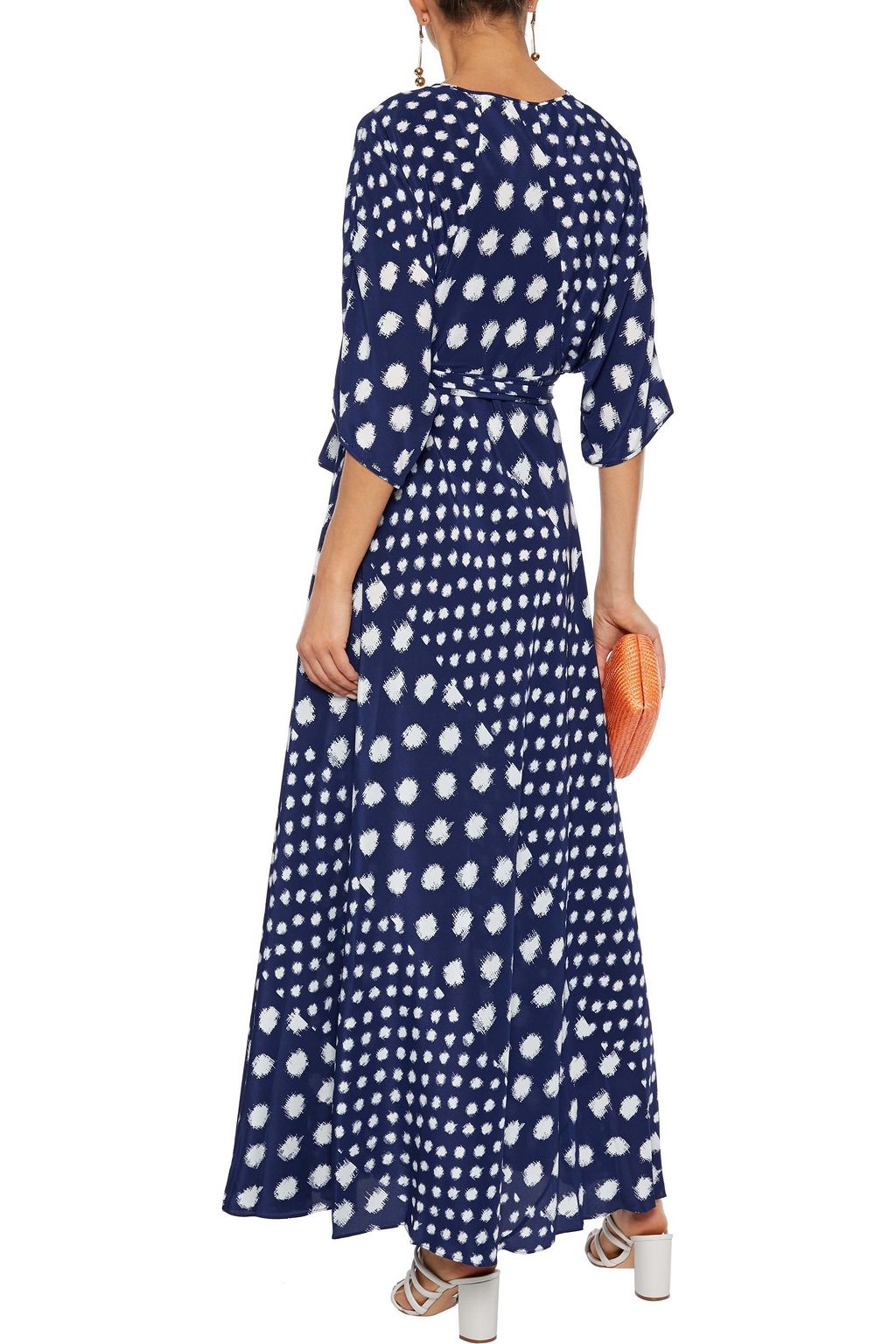 DIANE VON FURSTENBERG Eloise striped silk crepe de chine maxi wrap dress