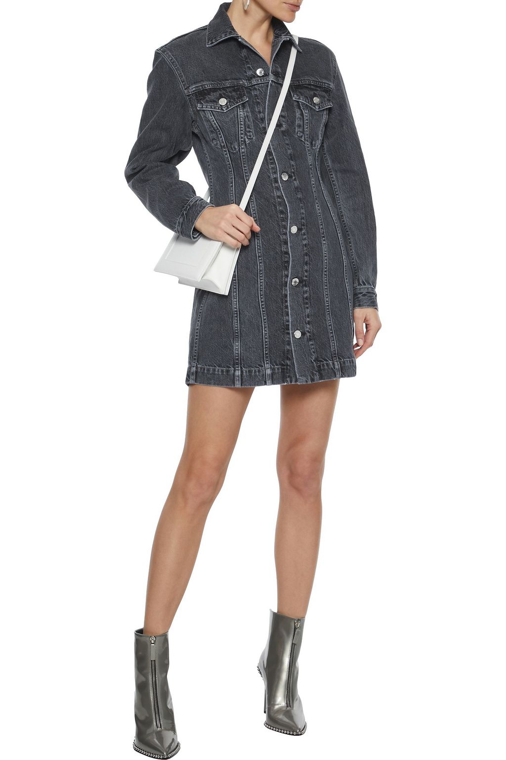 HELMUT LANG Femme Trucker faded denim mini dress