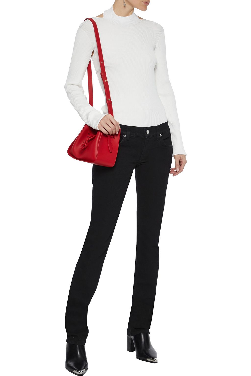HELMUT LANG Open-back ribbed-knit sweater