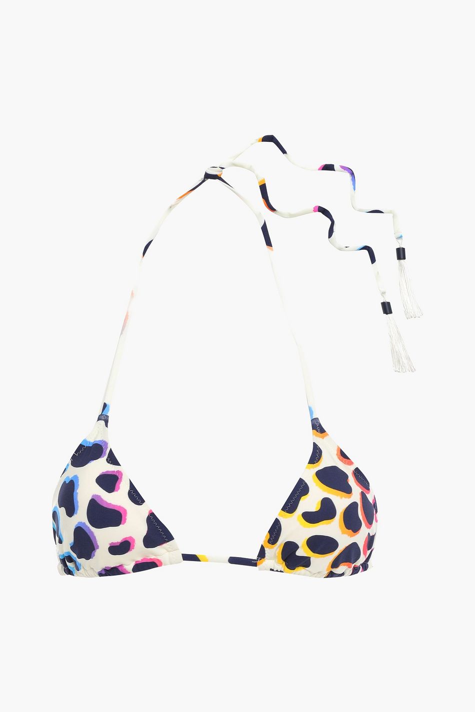 leopard print triangle bikini top