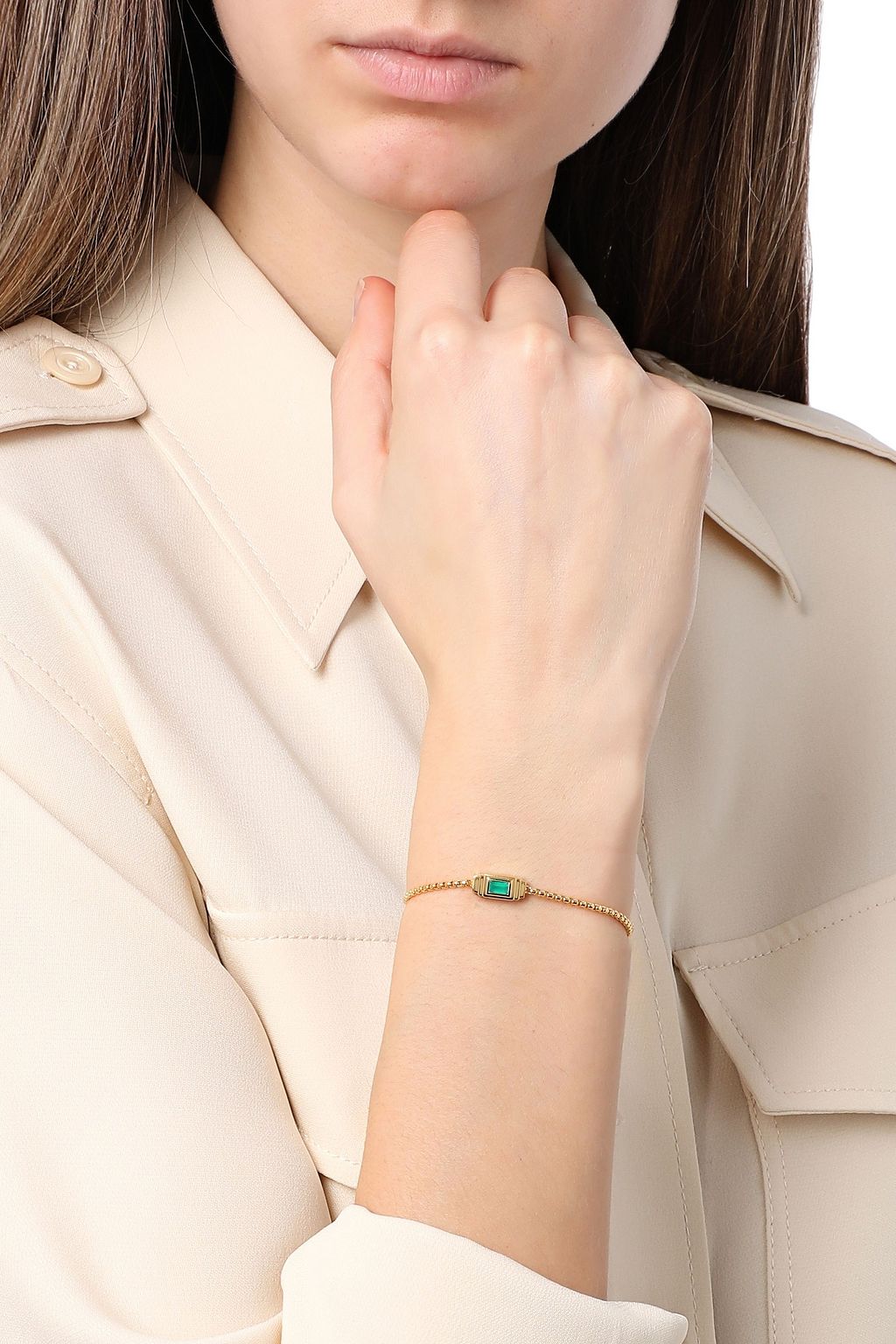 MONICA VINADER Baja Deco 18-karat gold vermeil onyx bracelet