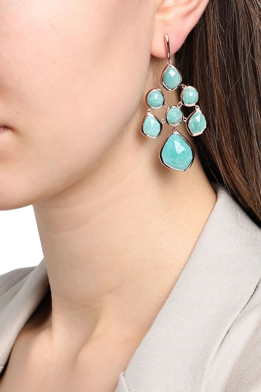 MONICA VINADER Siren 18-karat rose gold vermeil amazonite earrings