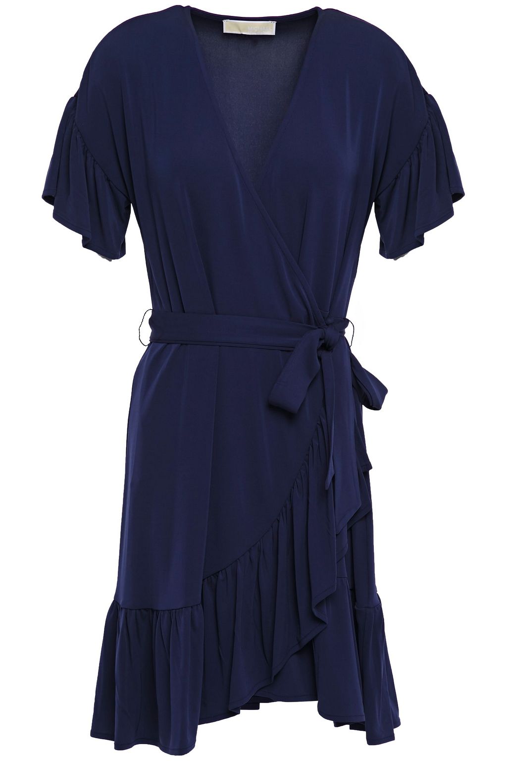 navy mini wrap dress