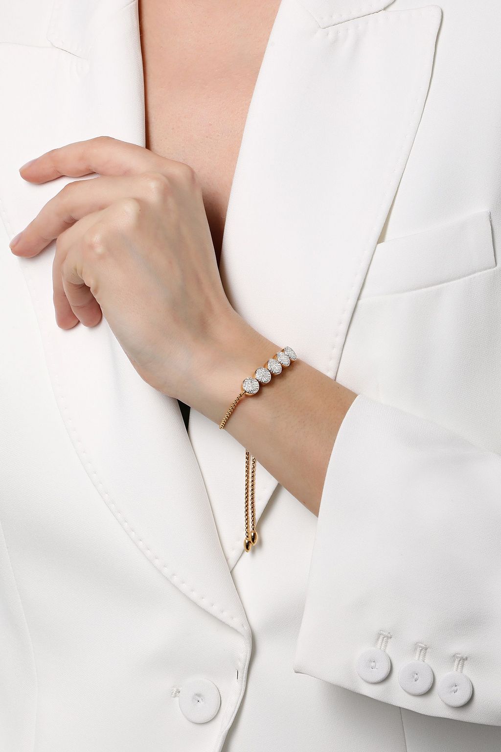 MONICA VINADER 18-karat gold-plated sterling silver diamond bracelet