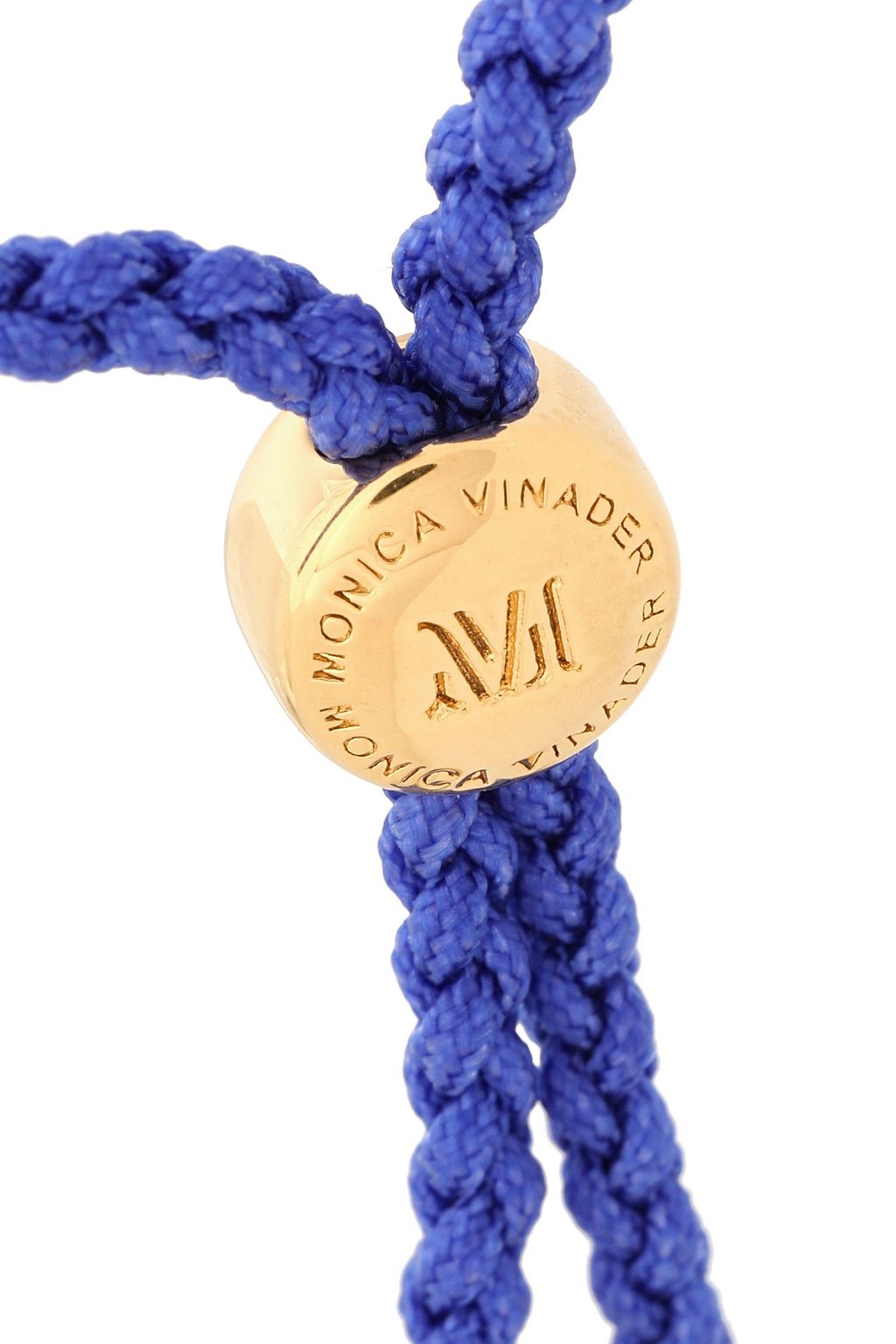 MONICA VINADER Blue Fiji 18-karat gold vermeil and braided cord bracelet