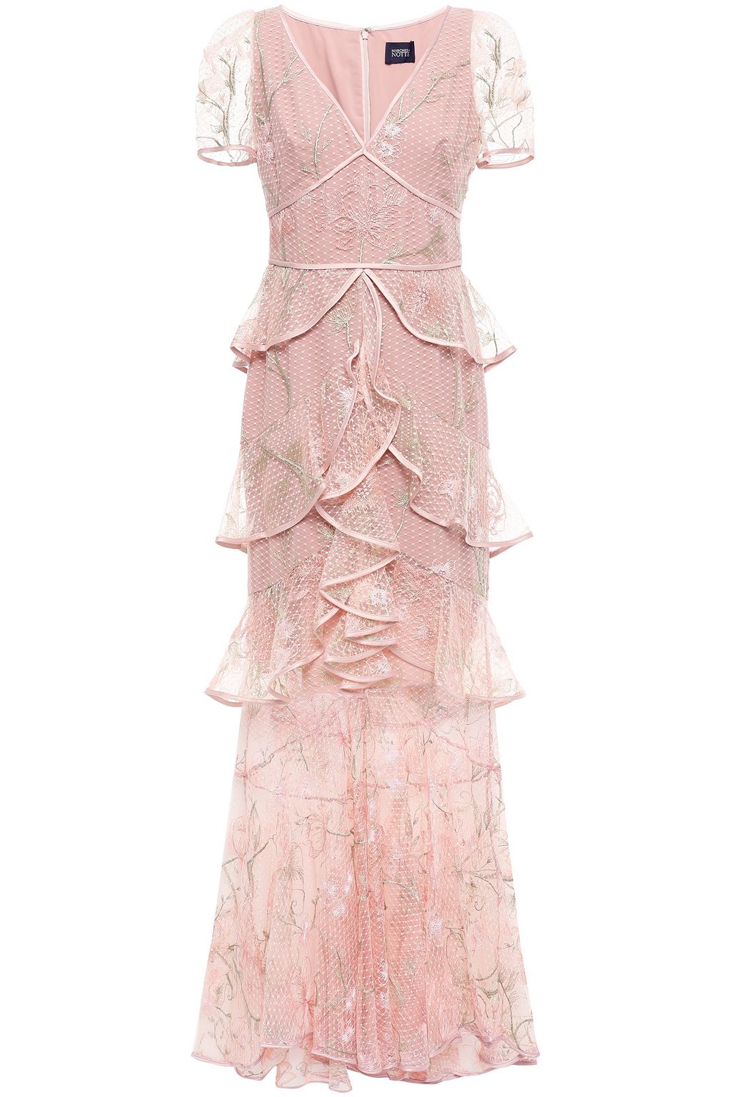 marchesa notte blush floral tulle gown