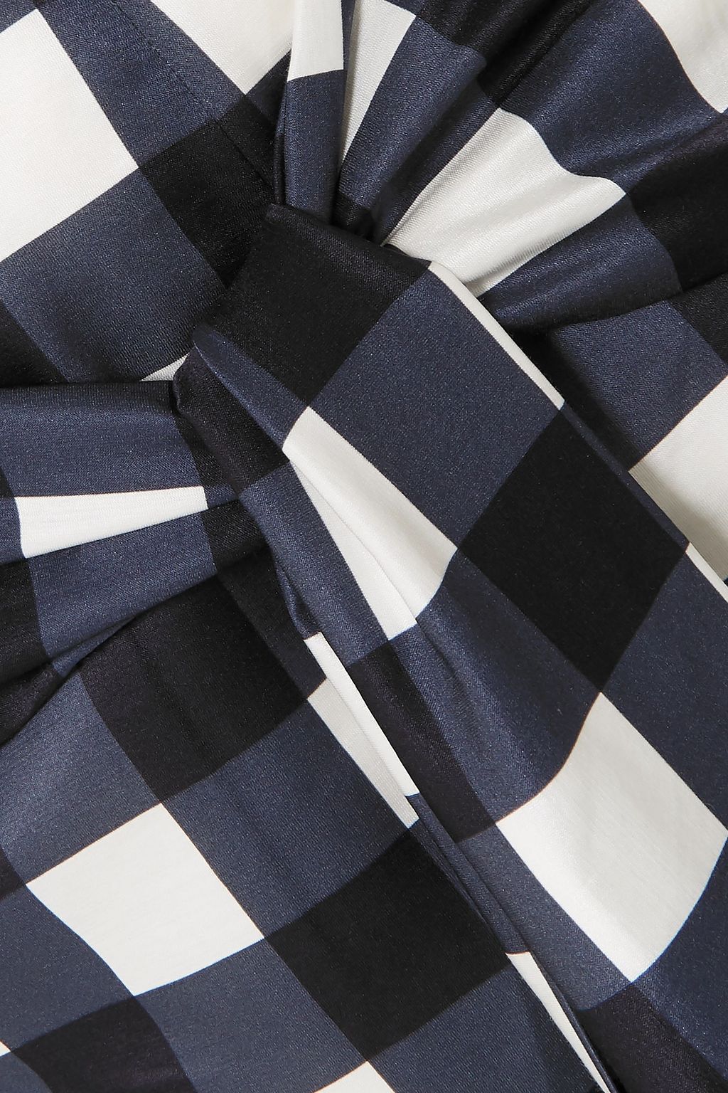 MOTHER OF PEARL Tie-front checked cotton and silk-blend mini skirt