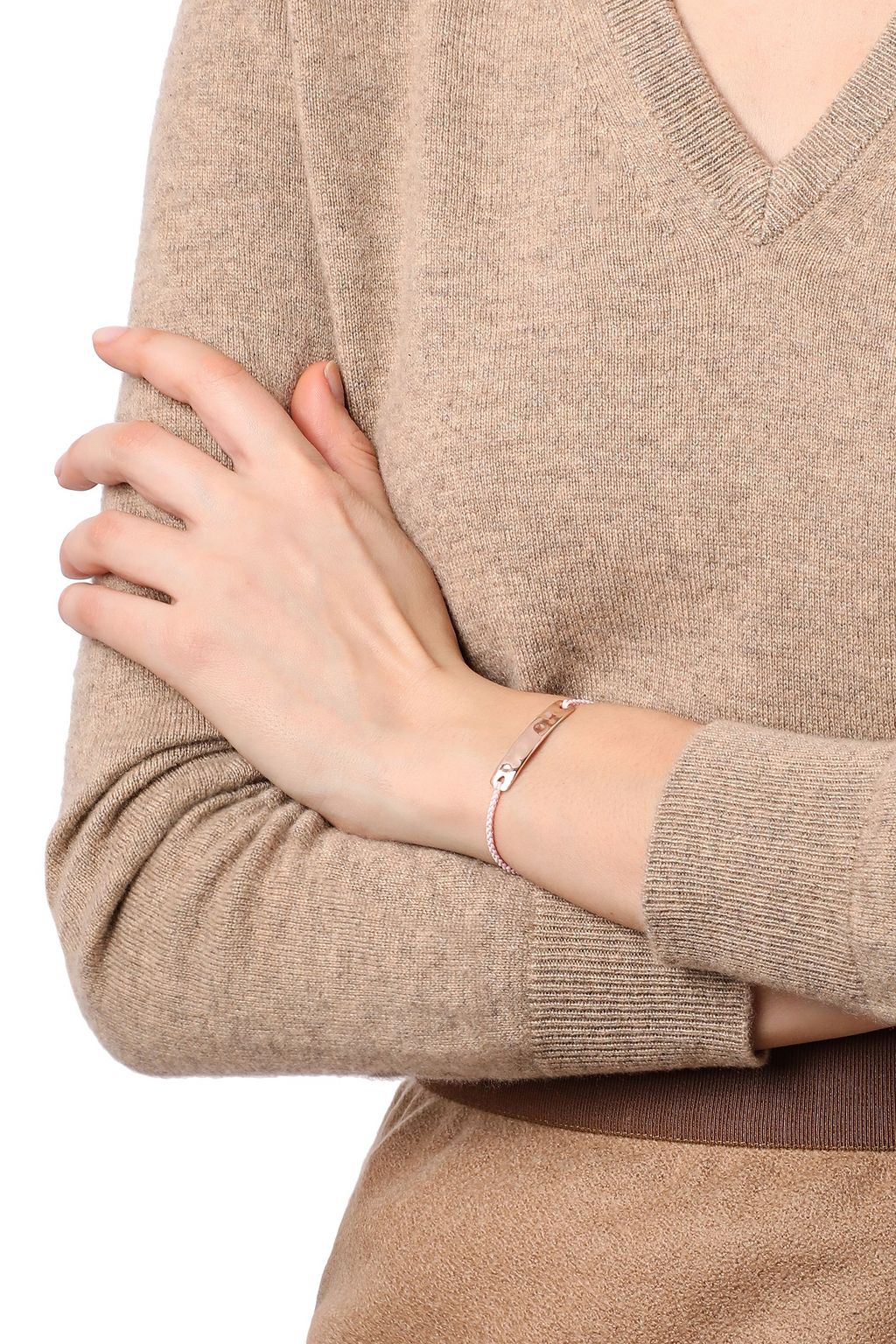 MONICA VINADER Havana Mini 18-karat rose gold vermeil and braided cord bracelet