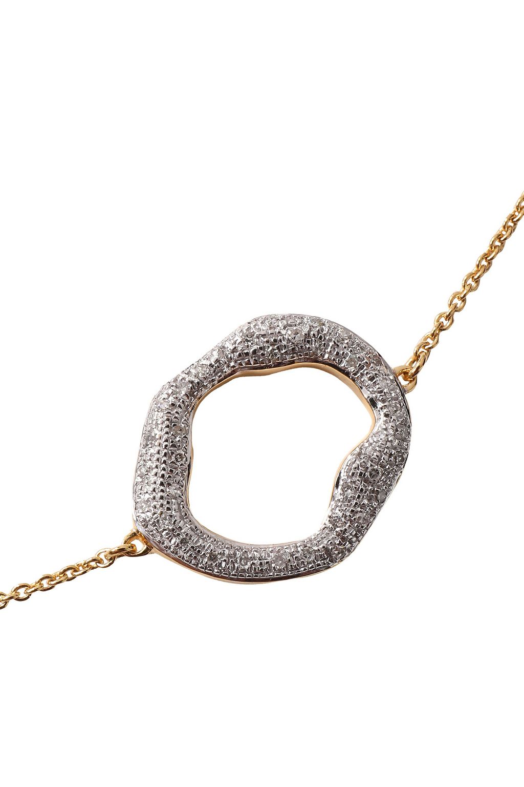 MONICA VINADER Riva 18-karat gold-plated sterling silver diamond bracelet