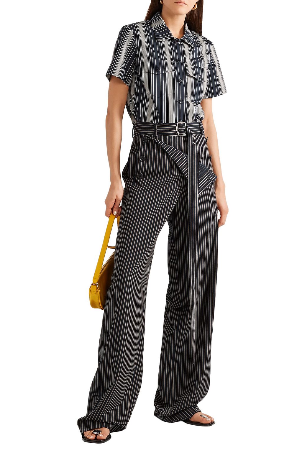 SIES MARJAN Nico striped cotton-poplin shirt