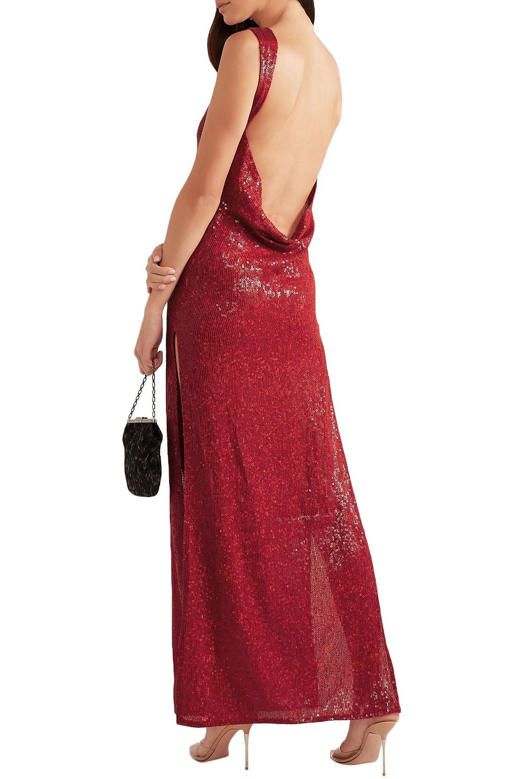 ASHISH Suzi draped sequined georgette gown