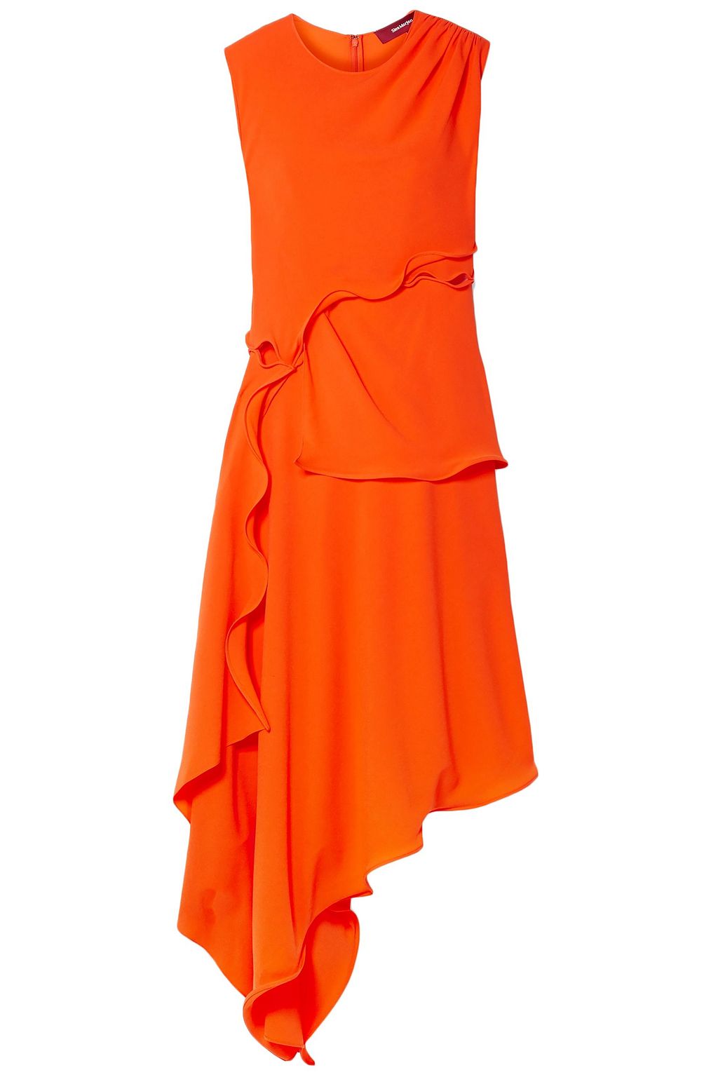 orange crepe dress