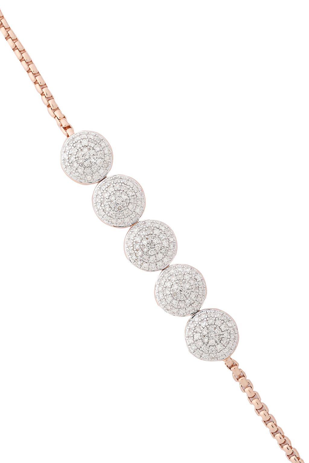 MONICA VINADER Fiji Button 18-karat rose gold vermeil diamond bracelet