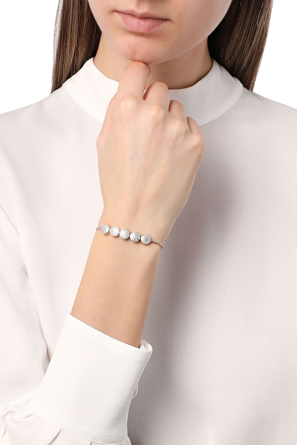 MONICA VINADER Fiji Button 18-karat rose gold vermeil diamond bracelet