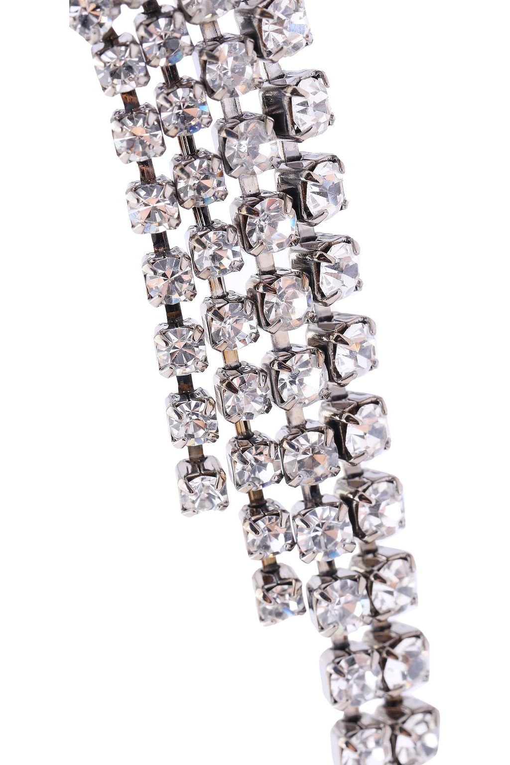 HELENE ZUBELDIA Fringed silver-tone crystal cuff