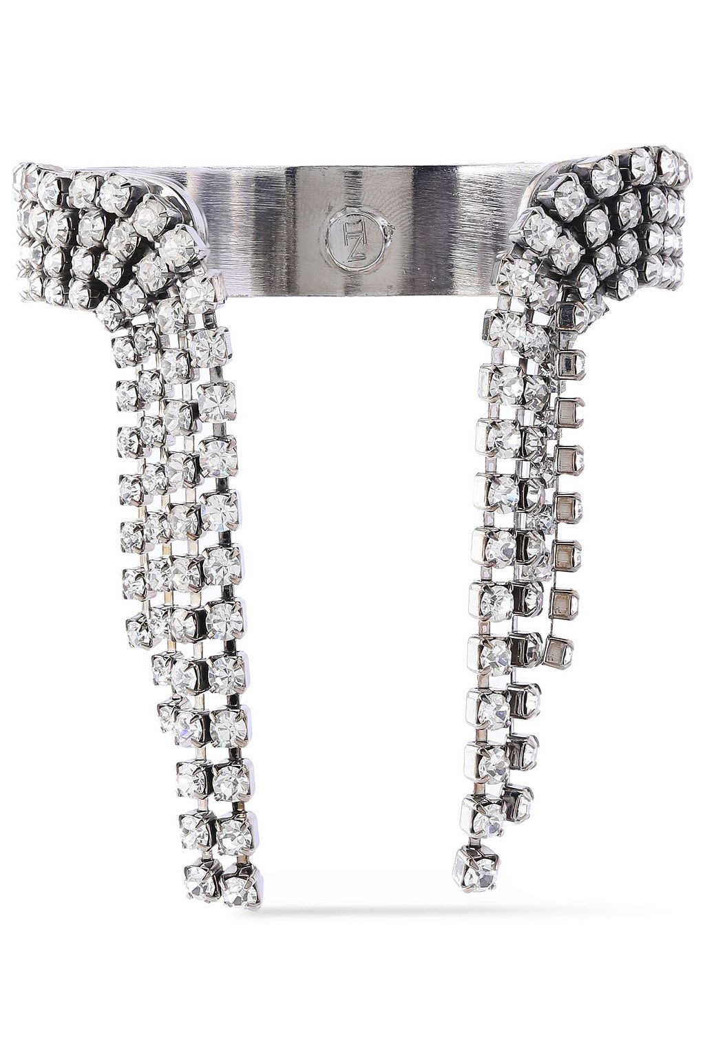 HELENE ZUBELDIA Fringed silver-tone crystal cuff