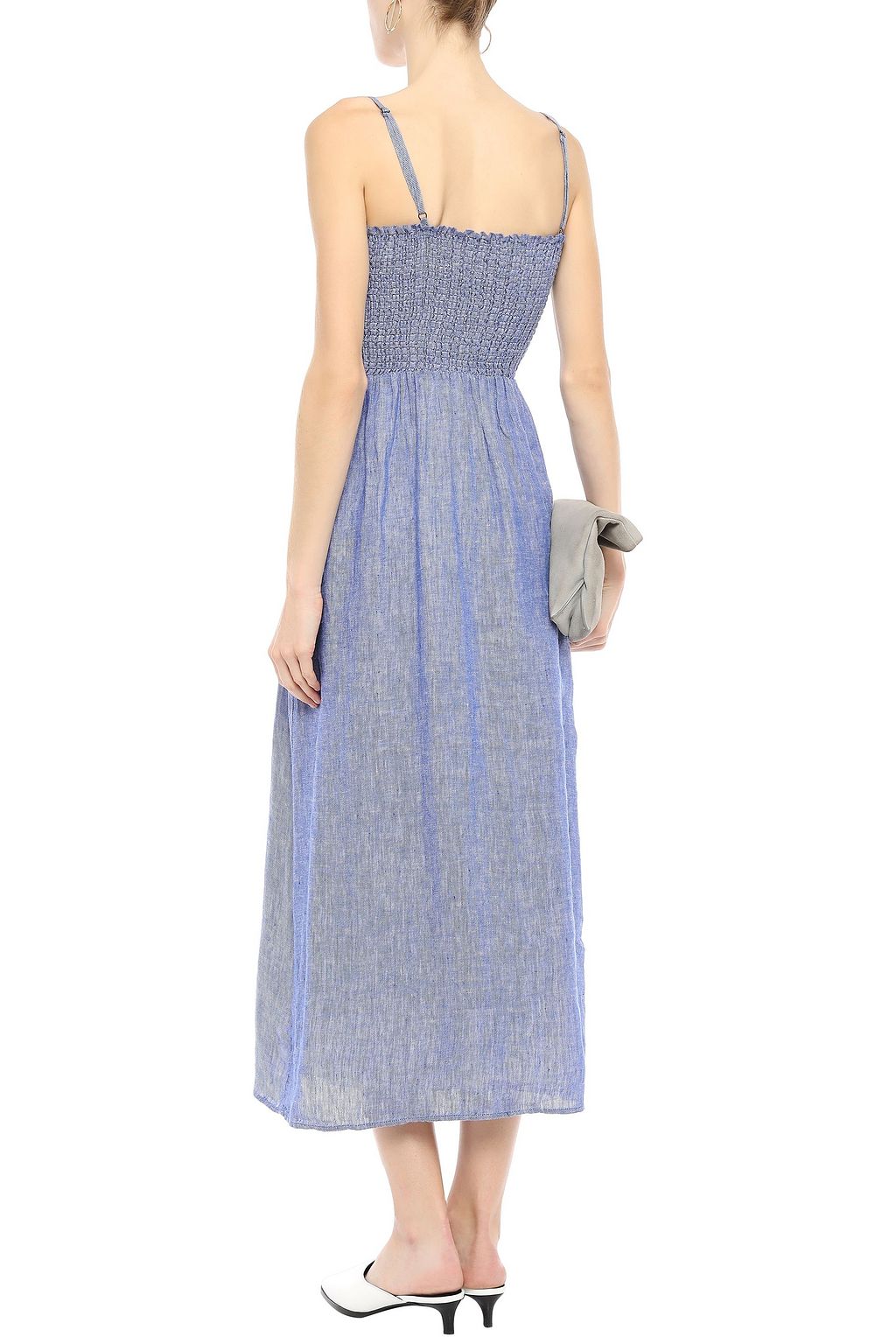 JOIE Tilsa shirred linen midi dress