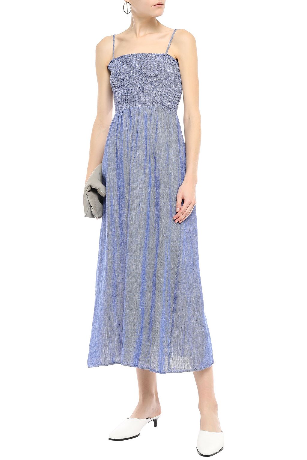 JOIE Tilsa shirred linen midi dress
