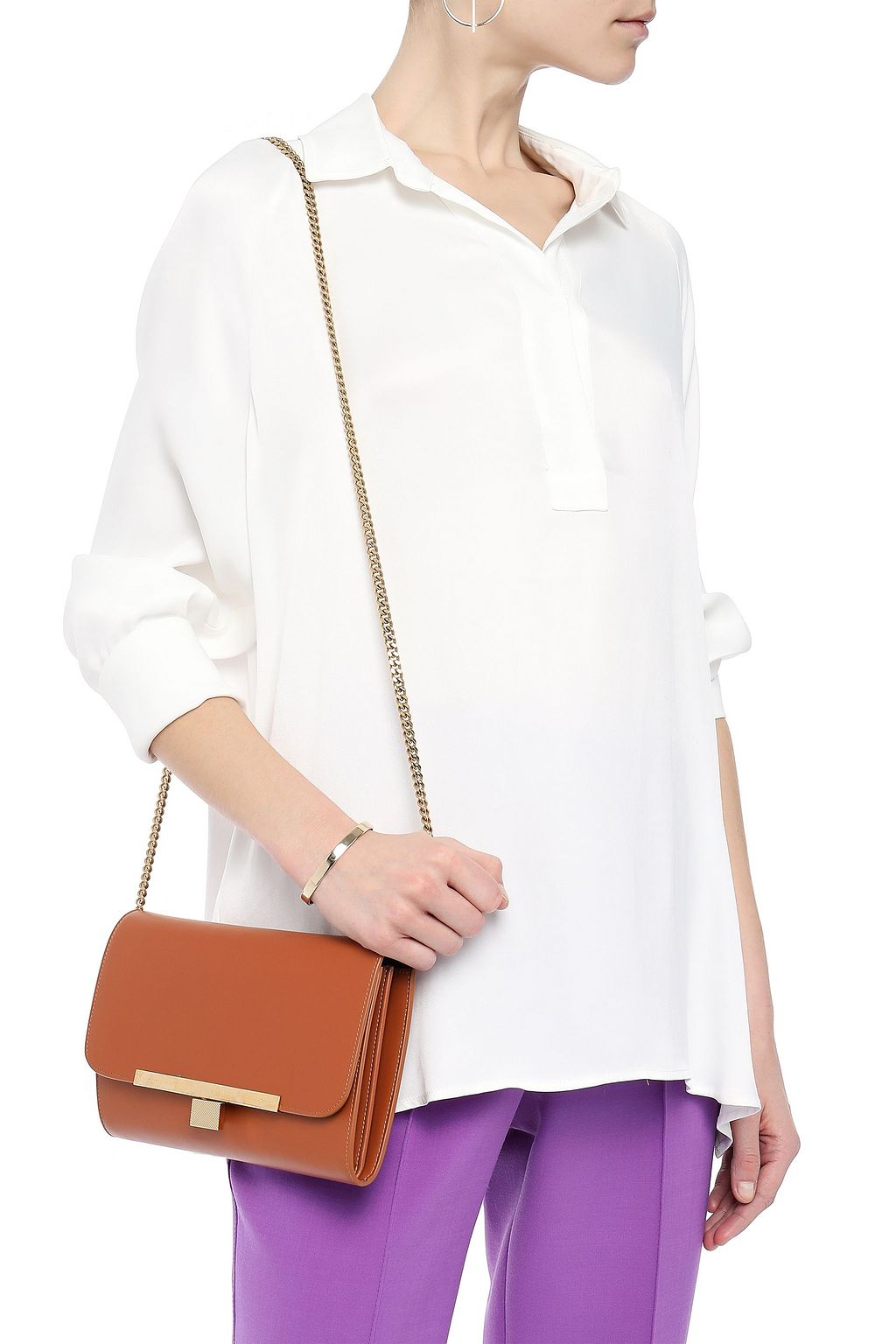 VICTORIA BECKHAM Textured-leather shoulder bag