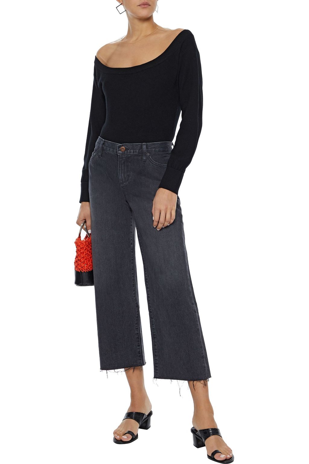 SIMON MILLER Cropped mid-rise wide-leg jeans