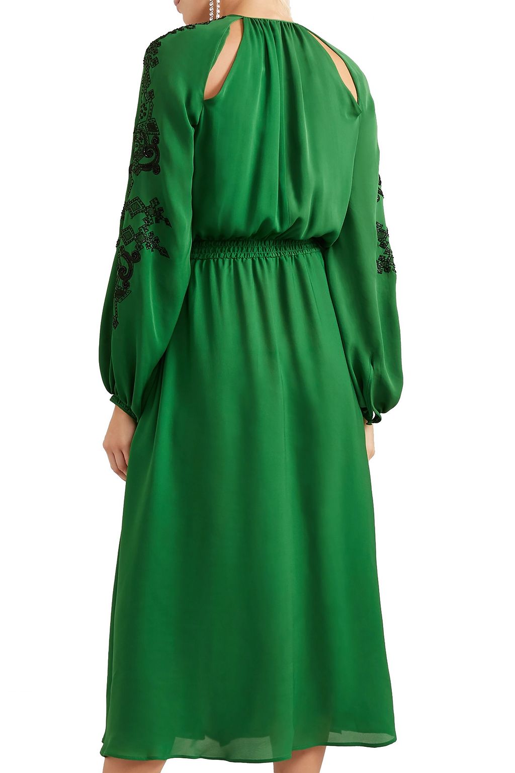 DUNDAS Cutout embellished silk-crepe midi dress