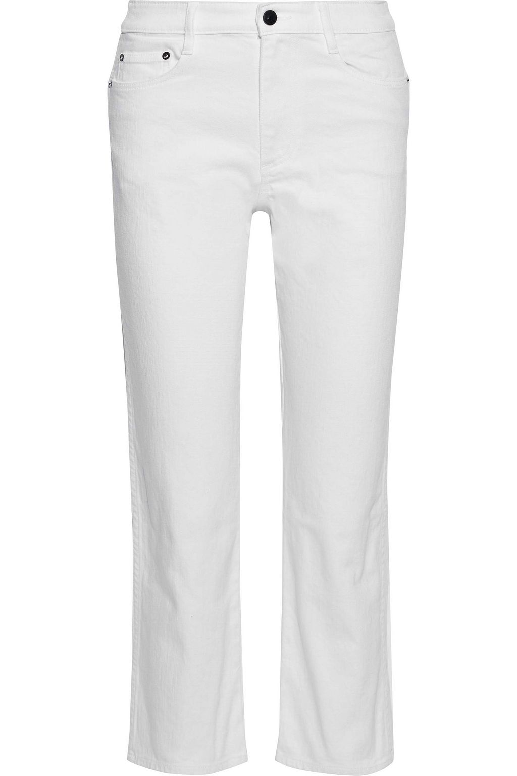 white cropped kick flare jeans